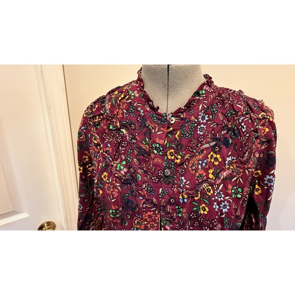 TALBOTS Shirred Neck Floral Top Women's Size S Blossom Party‎ - Picture 3 of 6